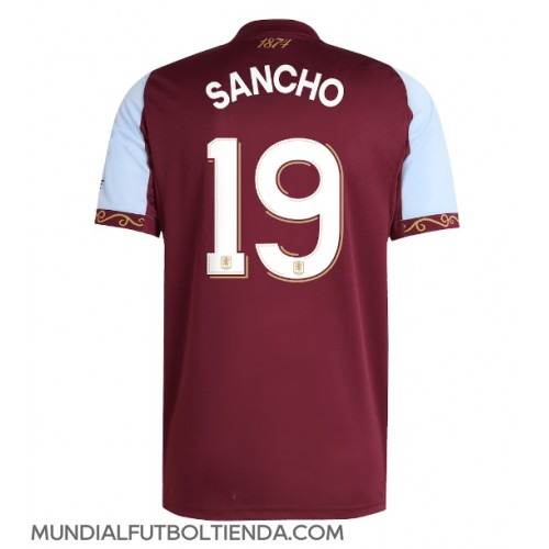 Camiseta Aston Villa Jadon Sancho #19 Primera Equipación Replica 2025-26 mangas cortas